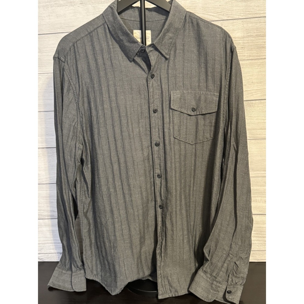 American Eagle Men's Gray Super Soft‎ Shirt XL  Cotton Long Sleeve Button Front